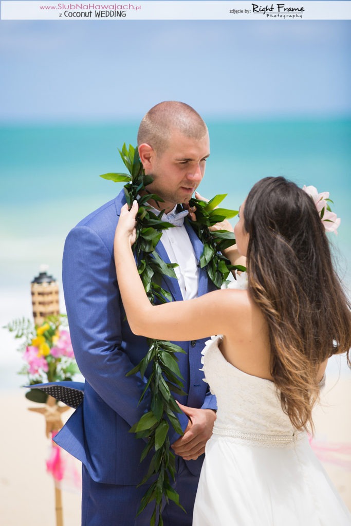 Ślub we wrześniu na Hawajskiej plaży